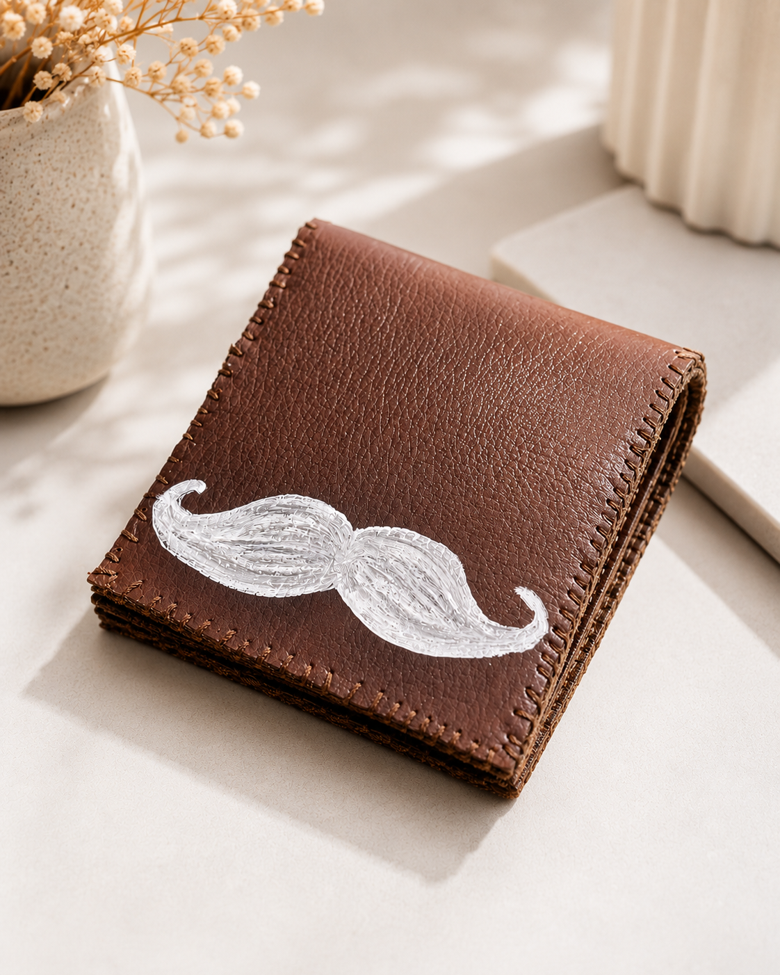 Hand-Stitched Classic Leather Wallet – Father's Day Edition